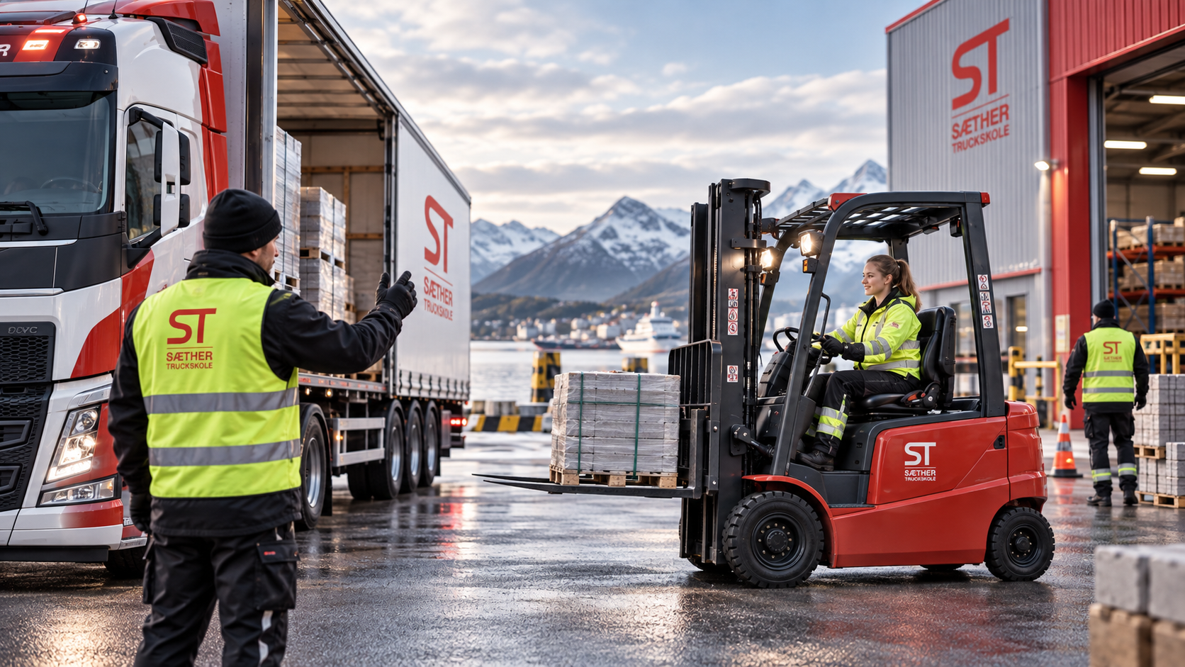 Logistikk- og truckrelatert fagbrevkurs ved terminal